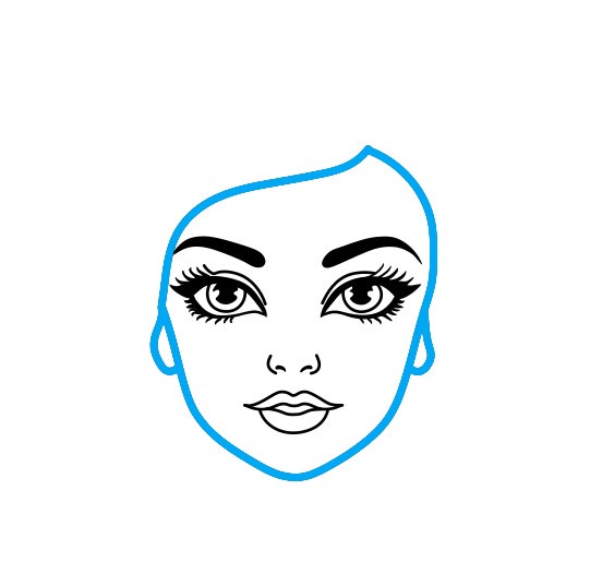 Hướng dẫn vẽ đầu của Barbie - Bước 3