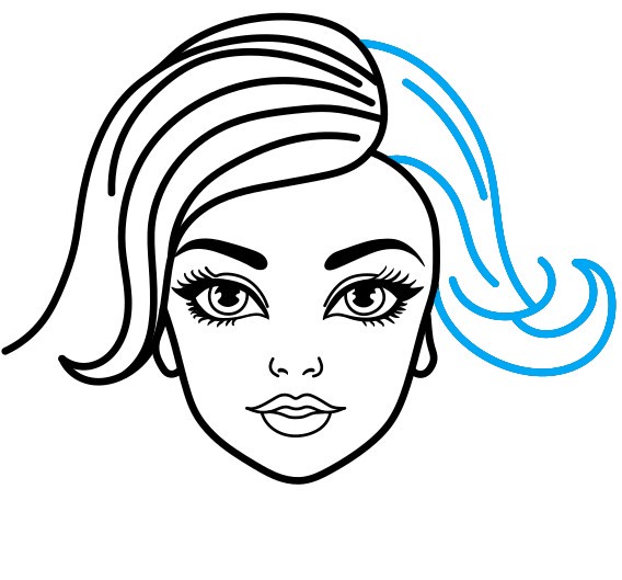 Hướng dẫn vẽ đầu của Barbie - Bước 5