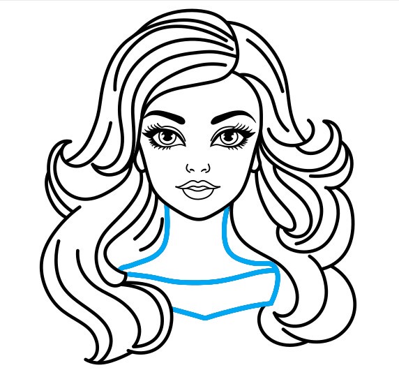 Hướng dẫn vẽ đầu của Barbie - Bước 7