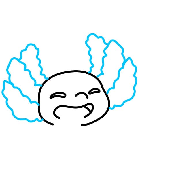 Hướng dẫn vẽ con Axolotl đơn giản và siêu dễ thương - Bước 3