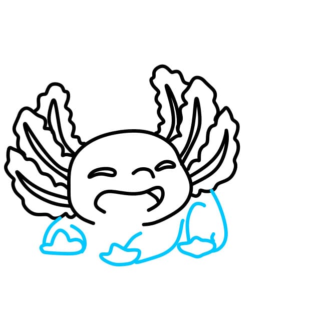 Hướng dẫn vẽ con Axolotl đơn giản và siêu dễ thương - Bước 4