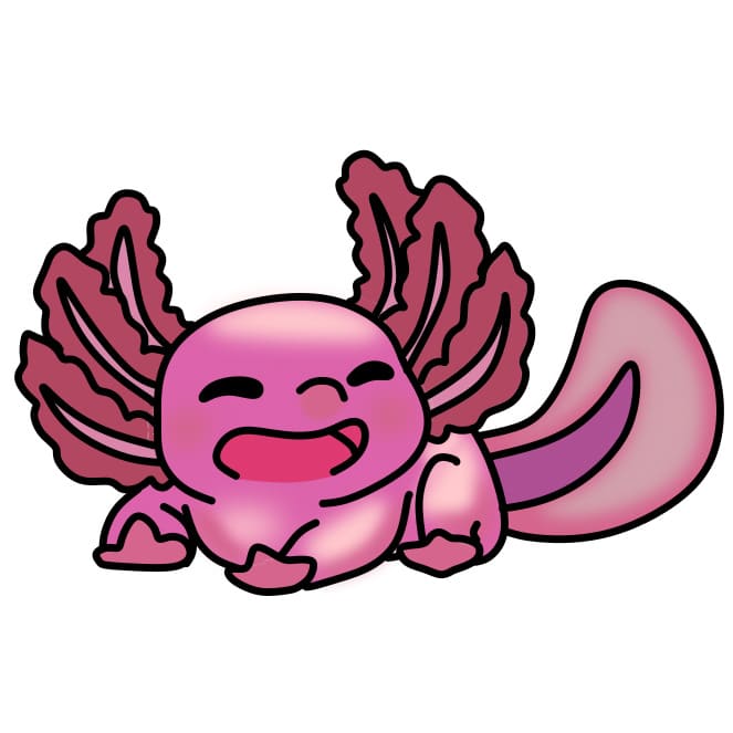 Hướng dẫn vẽ con Axolotl đơn giản và siêu dễ thương - Bước 7