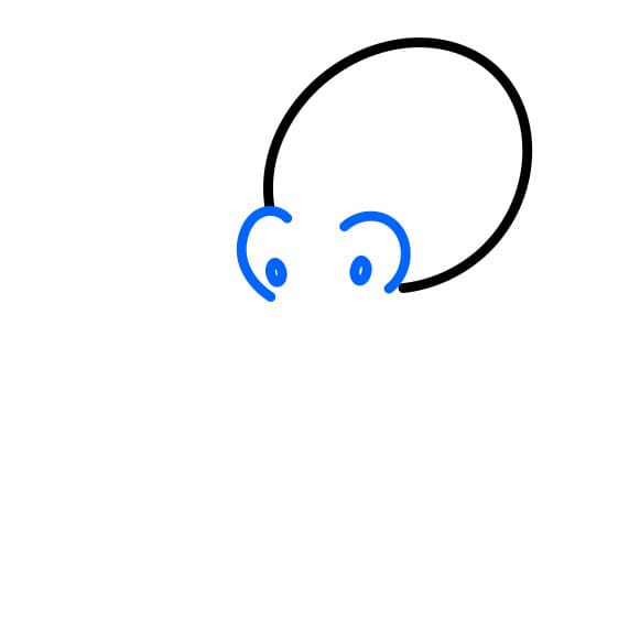 Hướng dẫn vẽ chú bạch tuộc màu tím - Bước 2