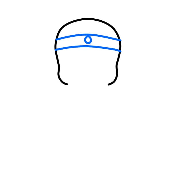 Hướng dẫn vẽ chú bạch tuộc làm đầu bếp - Bước 2