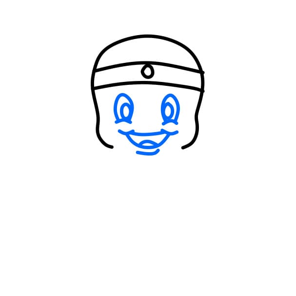 Hướng dẫn vẽ chú bạch tuộc làm đầu bếp - Bước 3