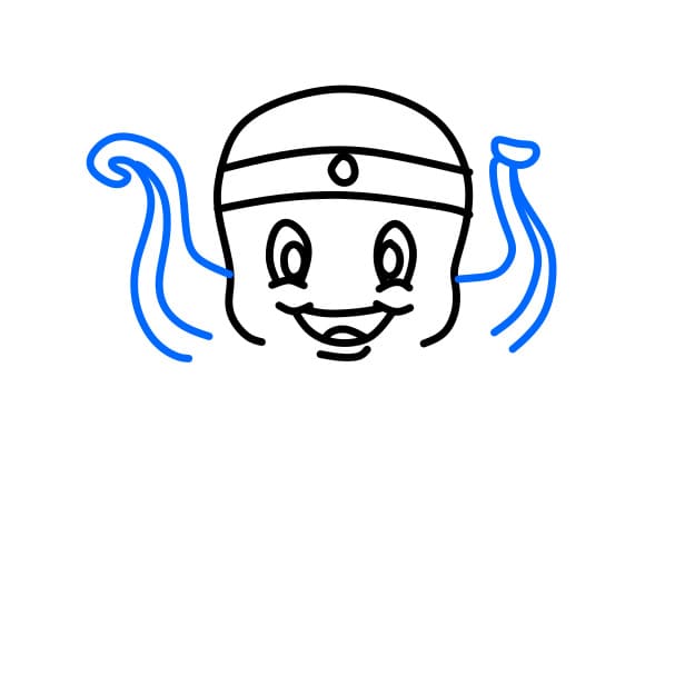 Hướng dẫn vẽ chú bạch tuộc làm đầu bếp - Bước 4