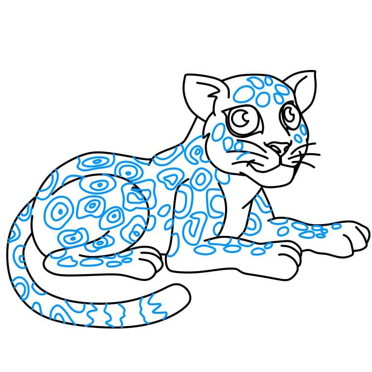 Hướng dẫn cách vẽ báo đốm đơn giản và đẹp cho bé - Bước 7