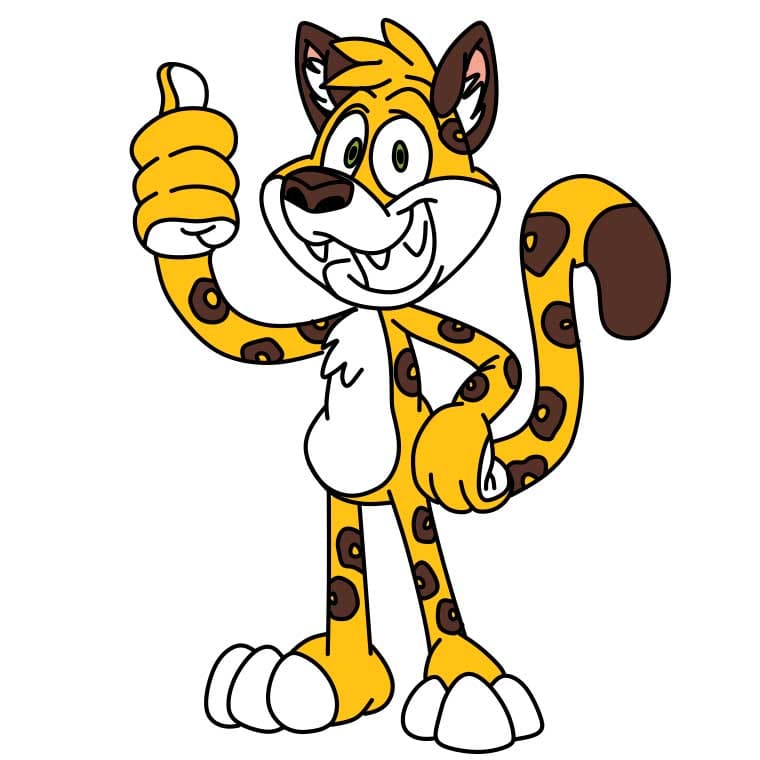 Hướng dẫn cách vẽ báo đốm đang cười vui vẻ