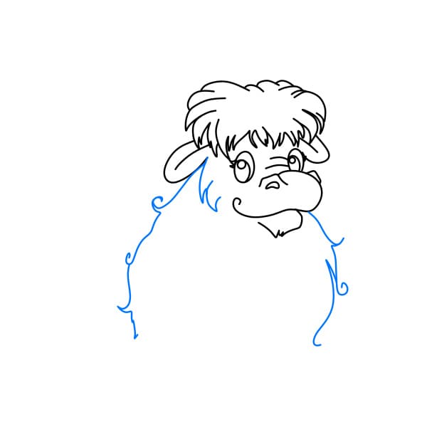 Hướng dẫn cách vẽ chú bò Tây Tạng đơn giản và đẹp cho bé - Bước 4