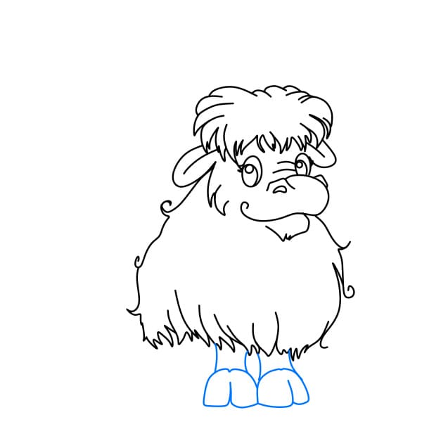 Hướng dẫn cách vẽ chú bò Tây Tạng đơn giản và đẹp cho bé - Bước 5