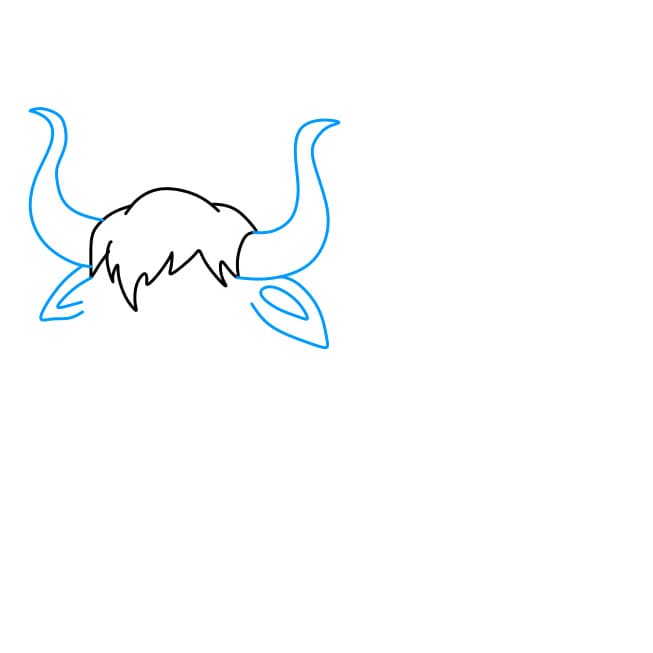 Hướng dẫn cách vẽ chú bò Tây Tạng đơn giản và đẹp cho bé - Bước 2