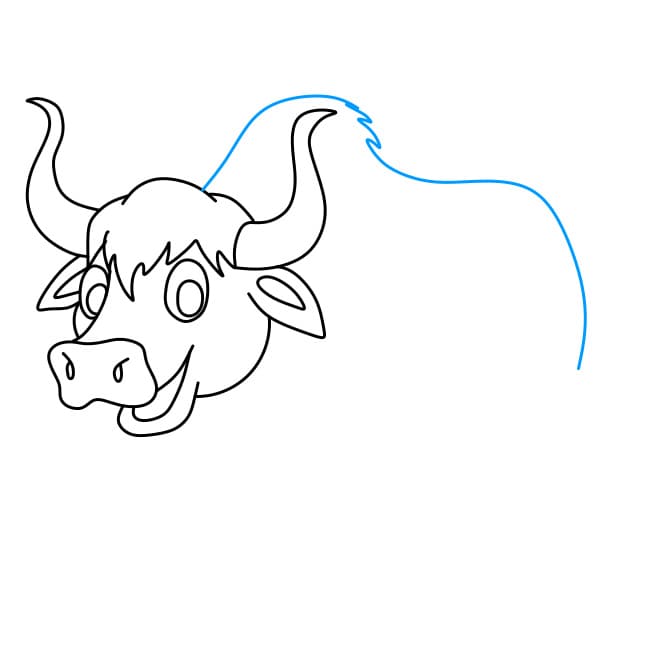 Hướng dẫn cách vẽ chú bò Tây Tạng đơn giản và đẹp cho bé - Bước 4