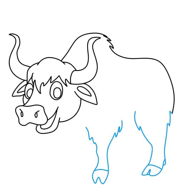 Hướng dẫn cách vẽ chú bò Tây Tạng đơn giản và đẹp cho bé - Bước 5