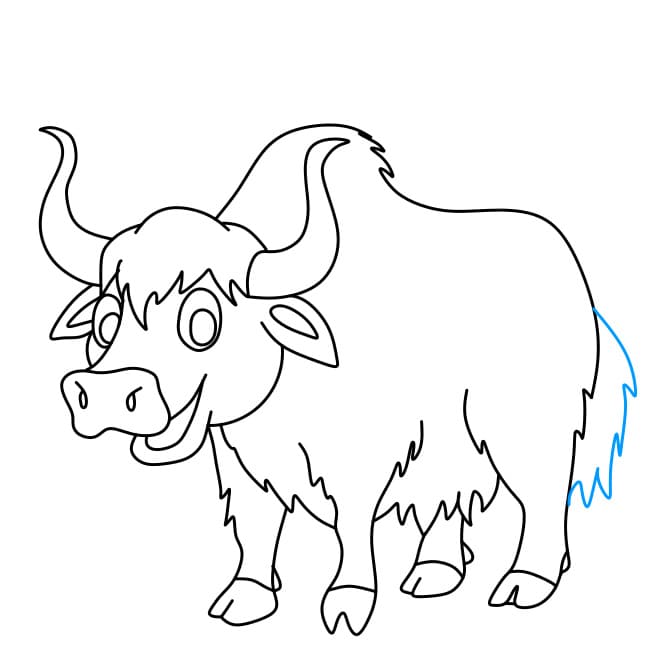 Hướng dẫn cách vẽ chú bò Tây Tạng đơn giản và đẹp cho bé - Bước 6
