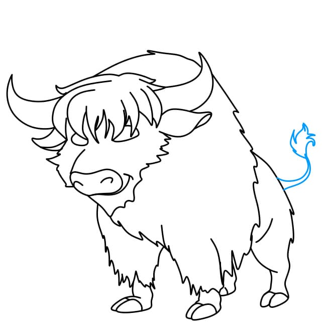 Hướng dẫn cách vẽ chú bò Tây Tạng đơn giản và đẹp cho bé - Bước 7