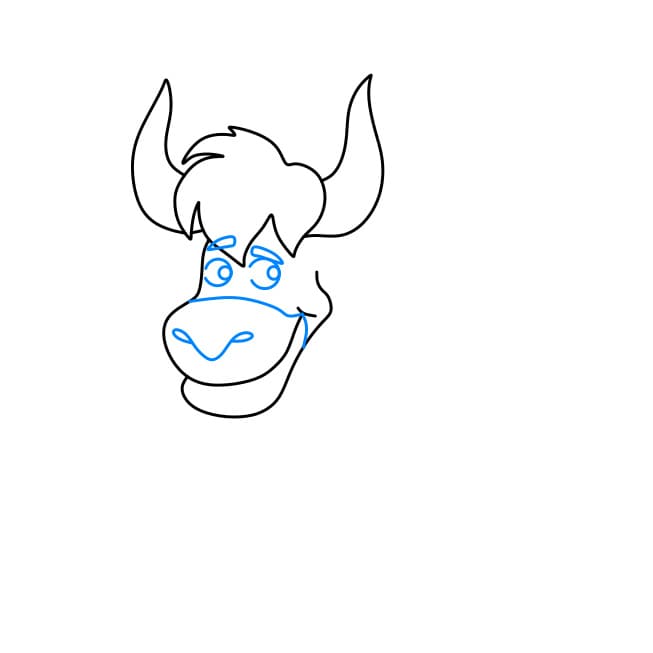 Hướng dẫn cách vẽ chú bò Tây Tạng đơn giản và đẹp cho bé - Bước 4