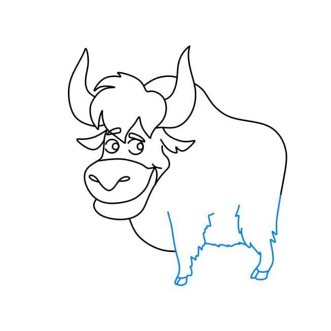 Hướng dẫn cách vẽ chú bò Tây Tạng đơn giản và đẹp cho bé - Bước 7