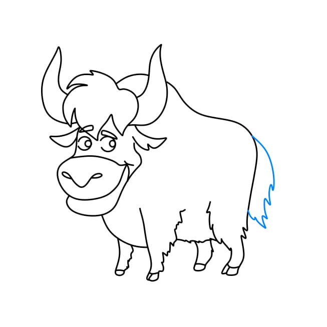 Hướng dẫn cách vẽ chú bò Tây Tạng đơn giản và đẹp cho bé - Bước 8