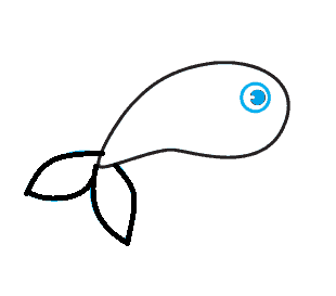 Hướng dẫn cách vẽ con cá heo đơn giản và dễ thương cho bé - Bước 4