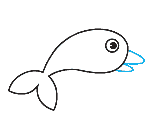 Hướng dẫn cách vẽ con cá heo đơn giản và dễ thương cho bé - Bước 5