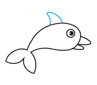 Hướng dẫn cách vẽ con cá heo đơn giản và dễ thương cho bé - Bước 6