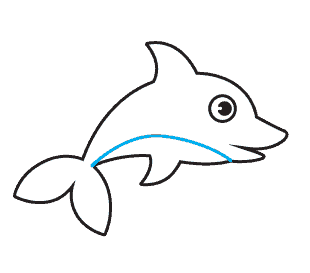 Hướng dẫn cách vẽ con cá heo đơn giản và dễ thương cho bé - Bước 7