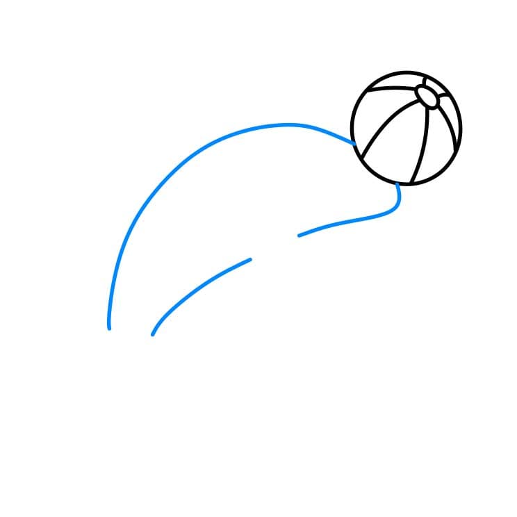 Hướng dẫn cách vẽ cá heo chi tiết từng bước cho bé - Bước 2