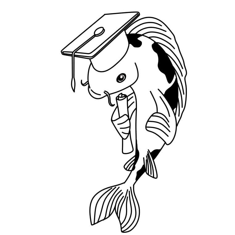 Hướng dẫn vẽ chú cá koi đi tốt nghiệp - Bước 11