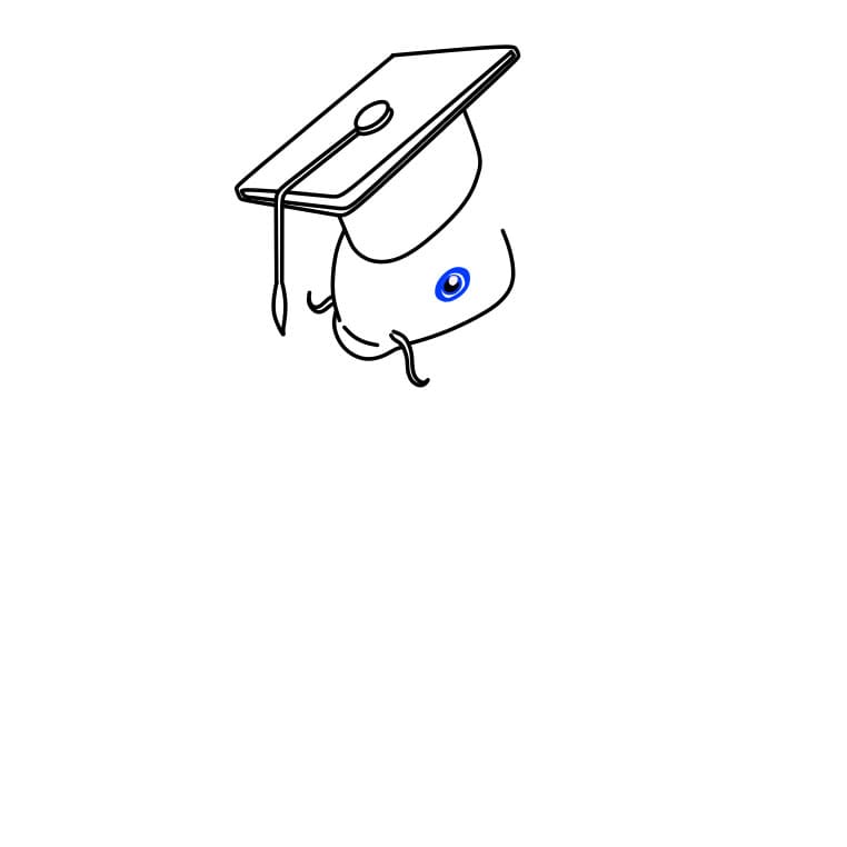 Hướng dẫn vẽ chú cá koi đi tốt nghiệp - Bước 5