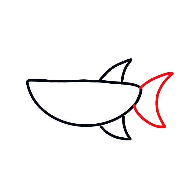 Hướng dẫn vẽ cá mập đơn giản mà đẹp cho bé - Bước 3