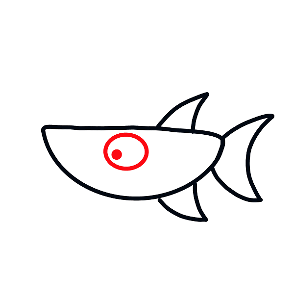 Hướng dẫn vẽ cá mập đơn giản mà đẹp cho bé - Bước 4