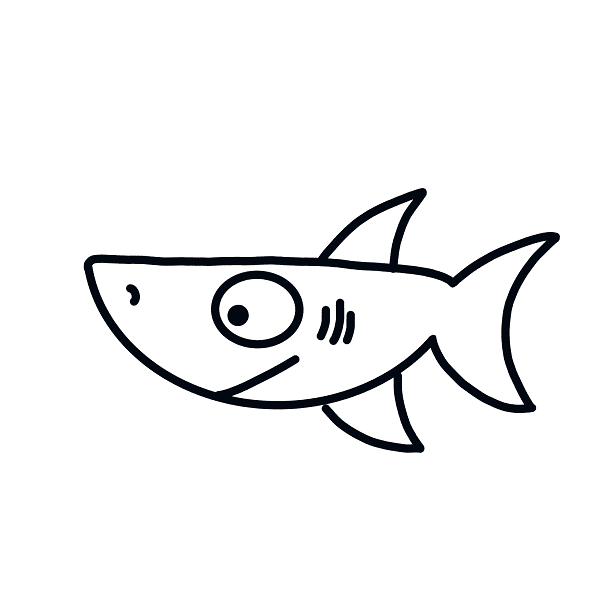 Hướng dẫn vẽ cá mập đơn giản mà đẹp cho bé - Bước 6