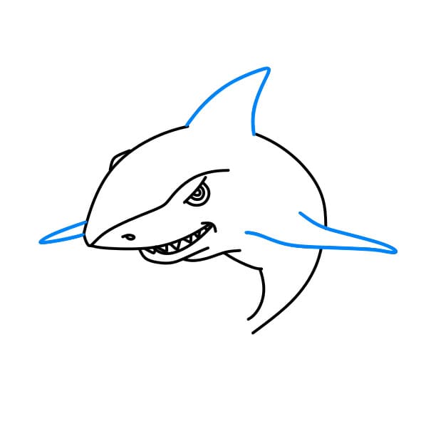 Hướng dẫn vẽ con cá mập đẹp - Bước 6