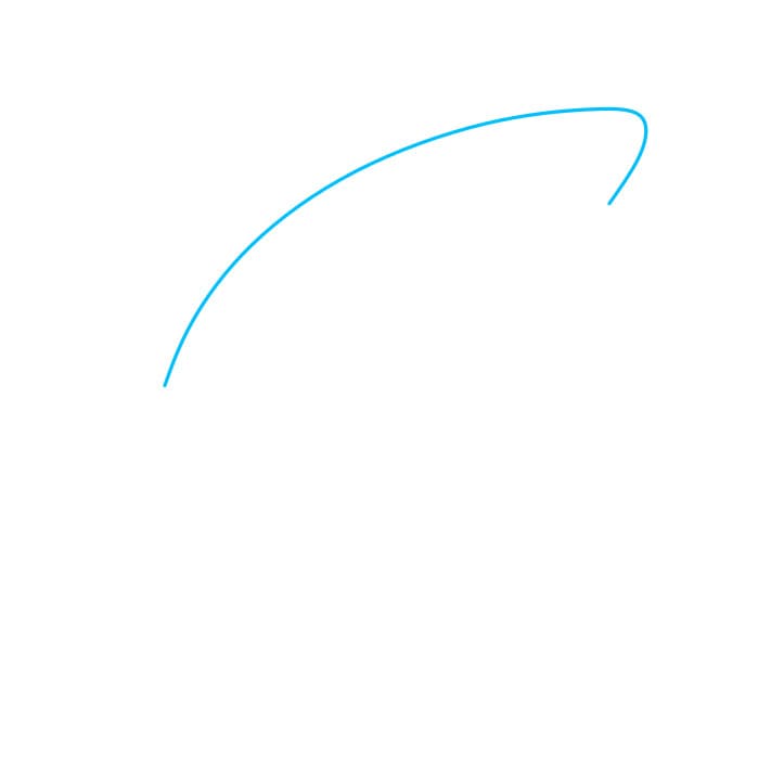 Hướng dẫn cách vẽ con cá mập hung dữ và tàn bạo cho bé - Bước 1