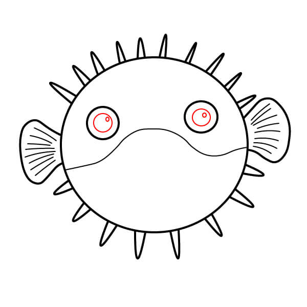 Hướng dẫn vẽ cá nóc dễ thương cho trẻ em - Thêm chi tiết cho mắt