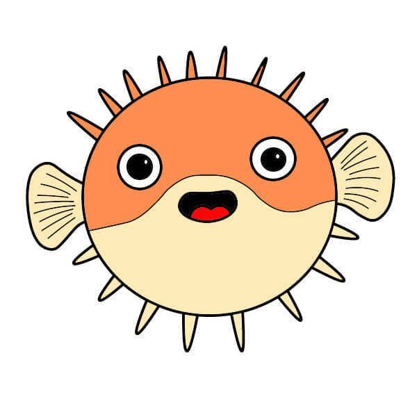 Hướng dẫn vẽ cá nóc dễ thương cho trẻ em