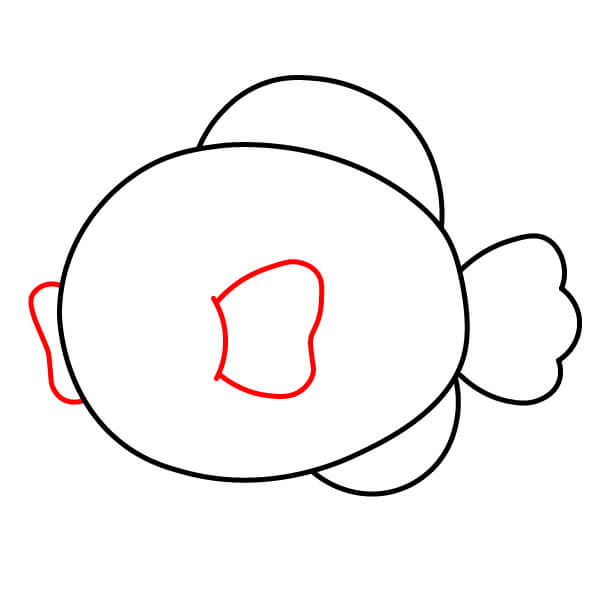 Hướng dẫn vẽ cá nóc đơn giản cho người mới bắt đầu. - Vẽ vây ngực và miệng