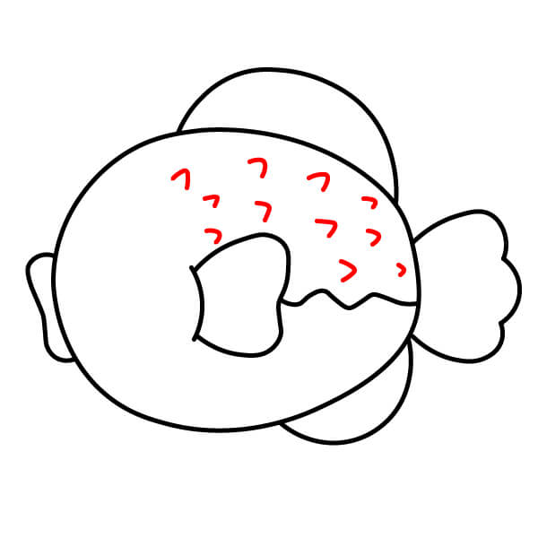 Hướng dẫn vẽ cá nóc đơn giản cho người mới bắt đầu. - Thêm vảy / họa tiết trên thân