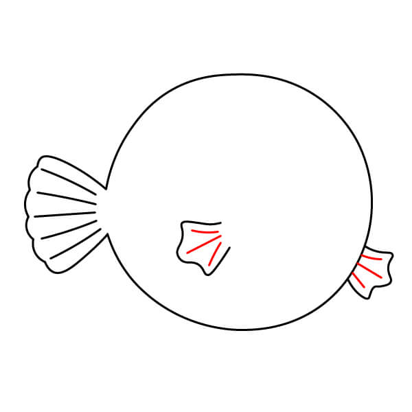 Vẽ tranh cá nóc vui nhộn và đơn giản dành cho trẻ em - Thêm chi tiết cho vây bên