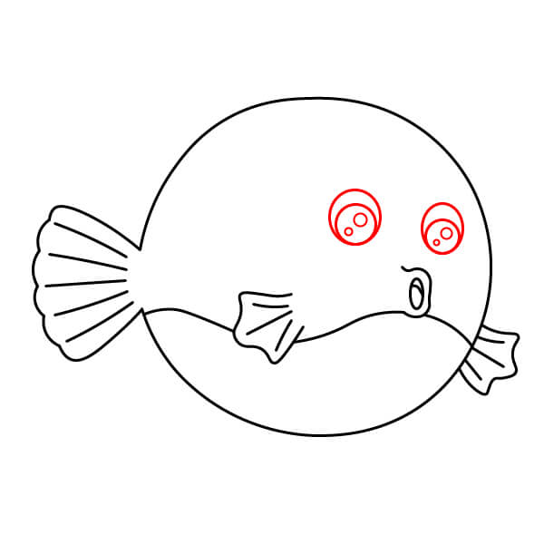 Vẽ tranh cá nóc vui nhộn và đơn giản dành cho trẻ em - Vẽ mắt