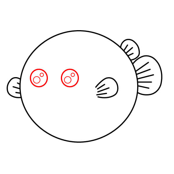 Hướng dẫn dành cho trẻ em: Vẽ một chú cá nóc đáng yêu - Vẽ mắt