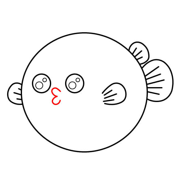 Hướng dẫn dành cho trẻ em: Vẽ một chú cá nóc đáng yêu - Vẽ miệng chu (miệng hôn)