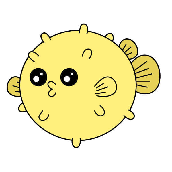 Hướng dẫn dành cho trẻ em: Vẽ một chú cá nóc đáng yêu - Tô màu cá nóc