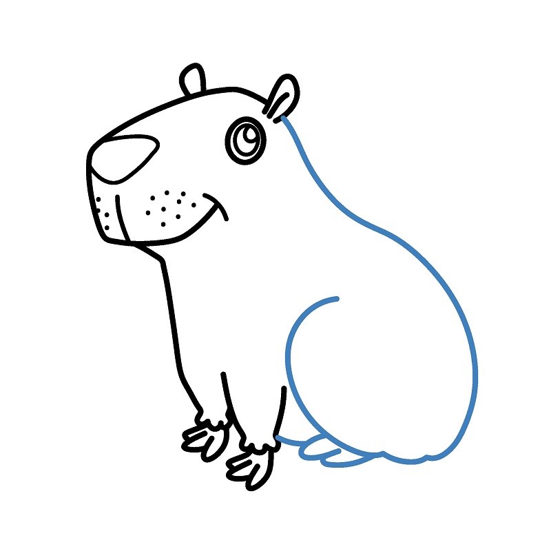 Hướng dẫn vẽ Capybara vui vẻ. - Bước 5
