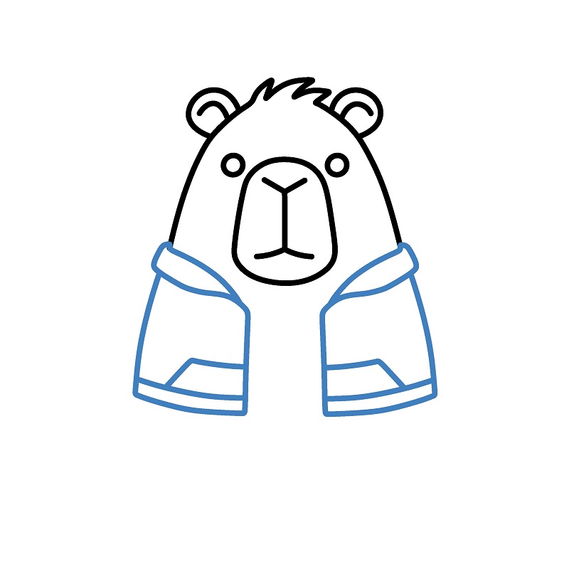 Hướng dẫn vẽ Capybara hoạt hình đáng yêu. - Bước 4