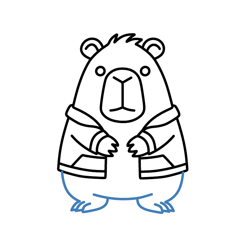 Hướng dẫn vẽ Capybara hoạt hình đáng yêu. - Bước 6