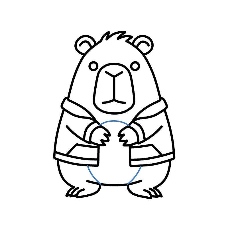 Hướng dẫn vẽ Capybara hoạt hình đáng yêu. - Bước 7