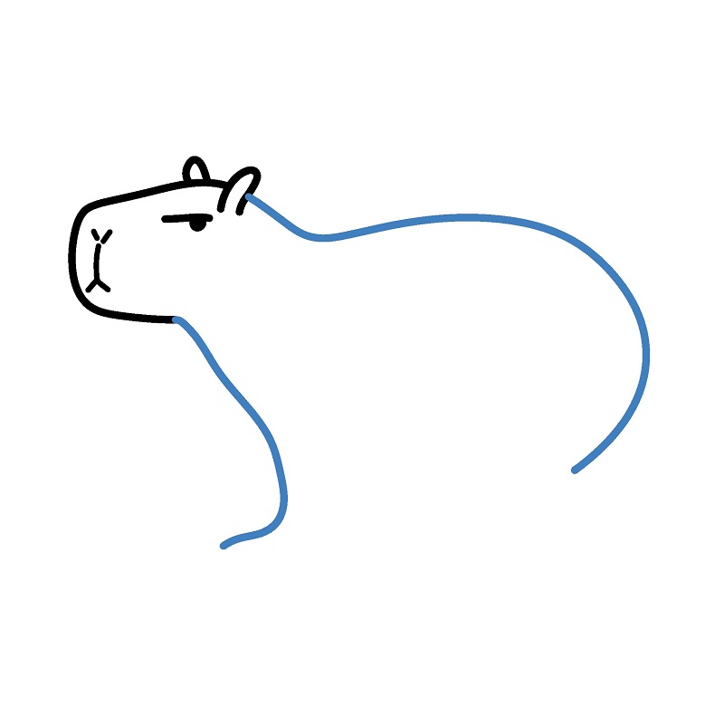 Hướng dẫn vẽ Capybara đơn giản. - Bước 3