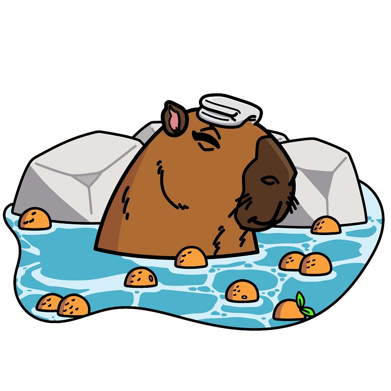 Hướng dẫn vẽ Capybara đang ngâm nước. - Bước 10