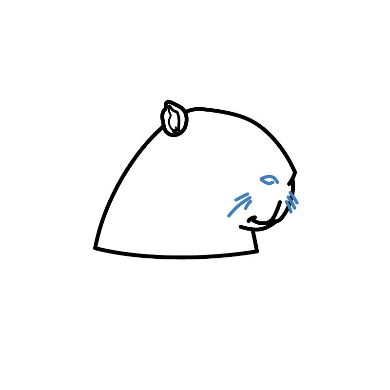 Hướng dẫn vẽ Capybara đang ngâm nước. - Bước 3